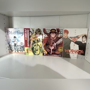 Manga (4pieces) Blue Flag, Yowamushi 1, Golden Pedal 1 and Wotakoi 2
